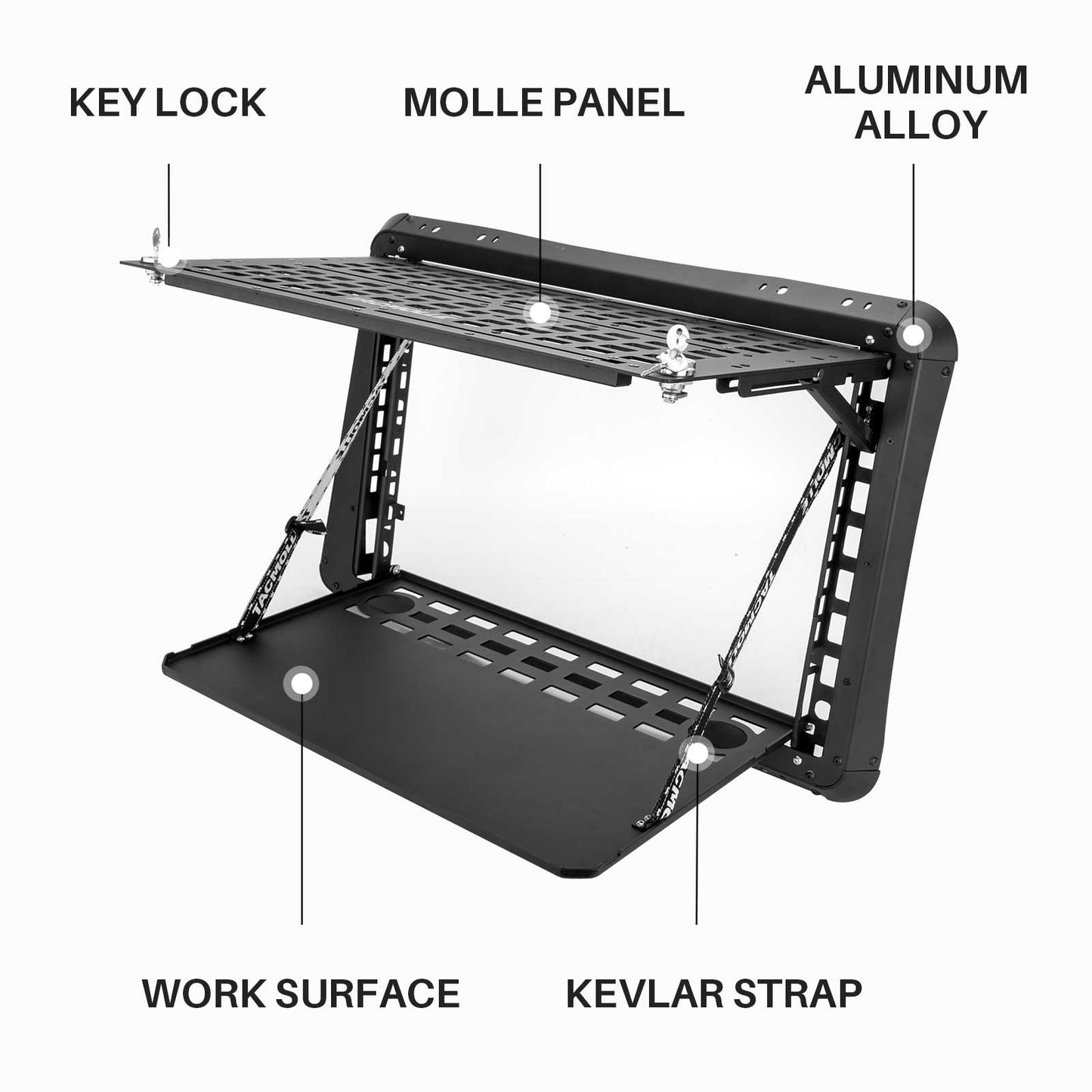 Rear Side Window Storage Box and Panel Set for Jeep Wrangler JK 2007-2018