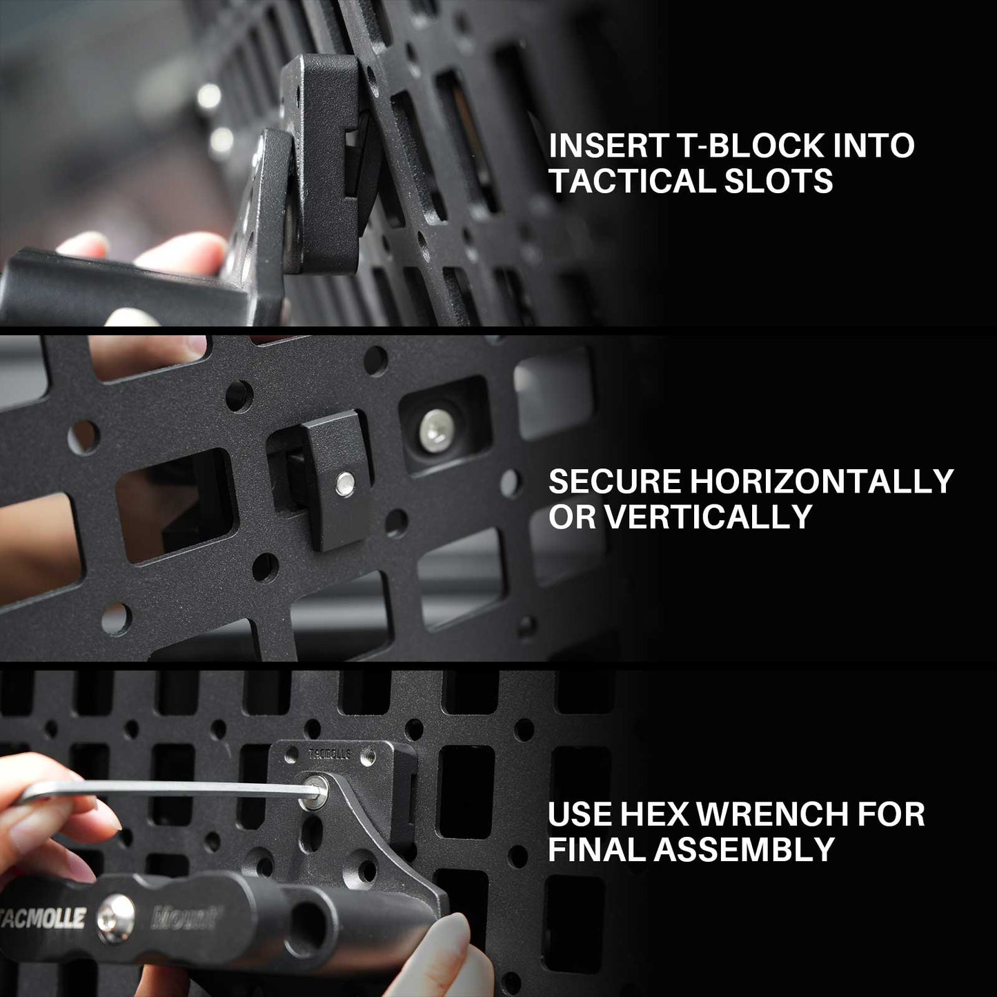 TACMOLLE-Gaso Povas Munti por Taktika Rigida MOLLE-Panelo