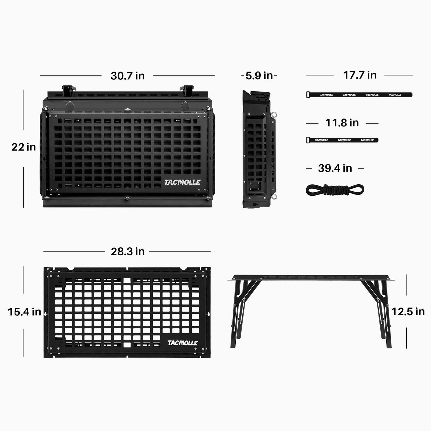 Rear Side Window Storage Box with Concealed Table for Jeep Wrangler JL 2018-2024