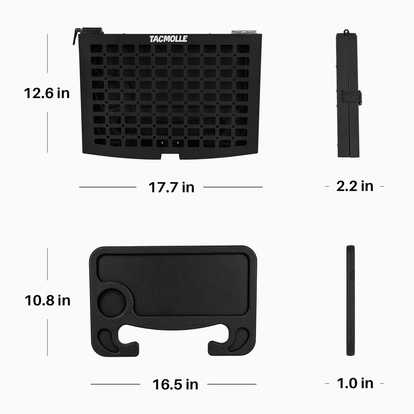 Tactical Seat Organizer with Tray & Steering Wheel Tray for Vehicle