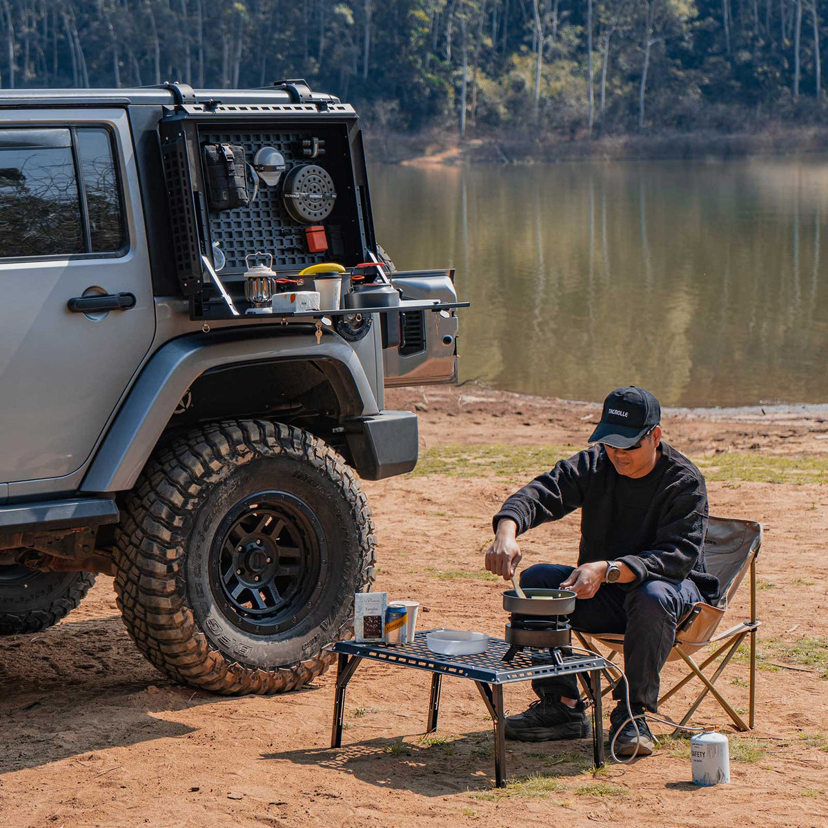 TACMOLLE Rear Side Window Storage Box for Jeep Wrangler JK 2007-2018