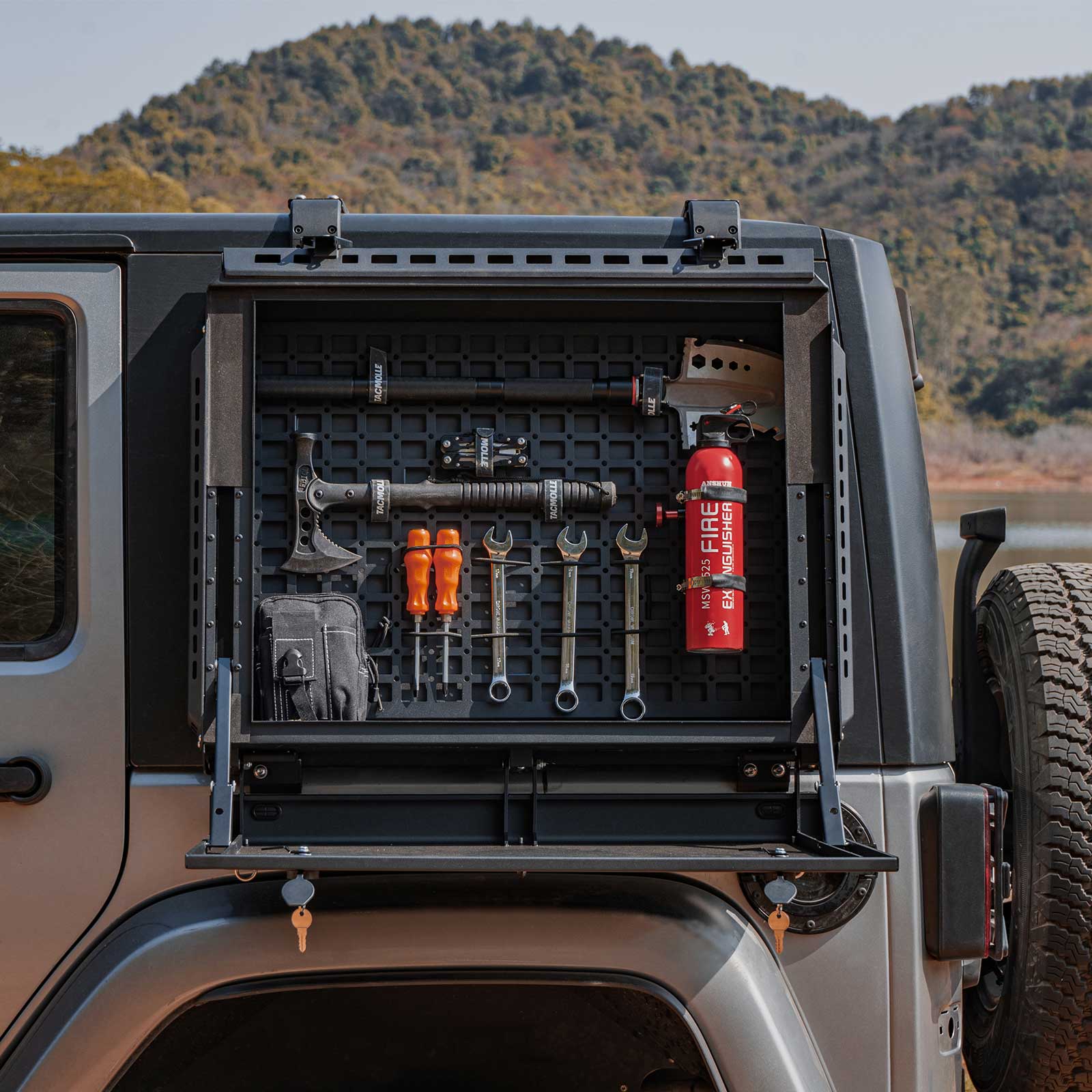 Rear Window Panel Rear Window Storage Molle Panel For Jeep Wrangler ...