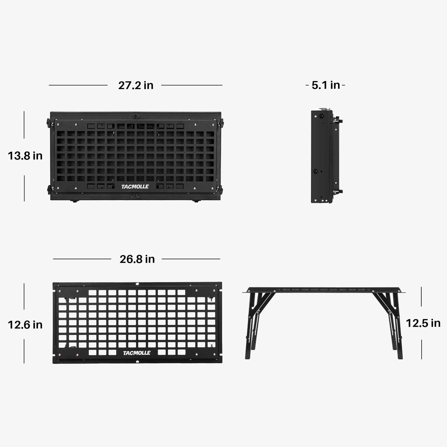 TACMOLLE Malantaŭa Flanka Fenestra Stokskatolo kun Kaŝita Tablo, Konvenas por Jeep Wrangler JL 2018-2024