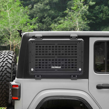 TACMOLLE Malantaŭa Flanka Fenestra Stokskatolo kun Kaŝita Tablo, Konvenas por Jeep Wrangler JL 2018-2024