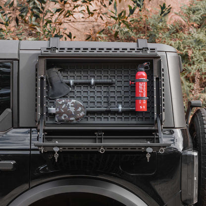 Rear Side Window Storage Box with Concealed Table for Ford Bronco 2021-2024