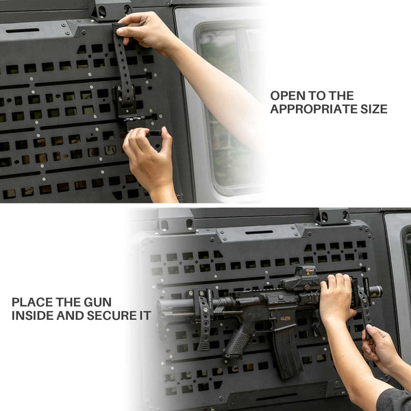 TACMOLLE Gun Rack for Tactical Rigid MOLLE Panel, 2-Pack