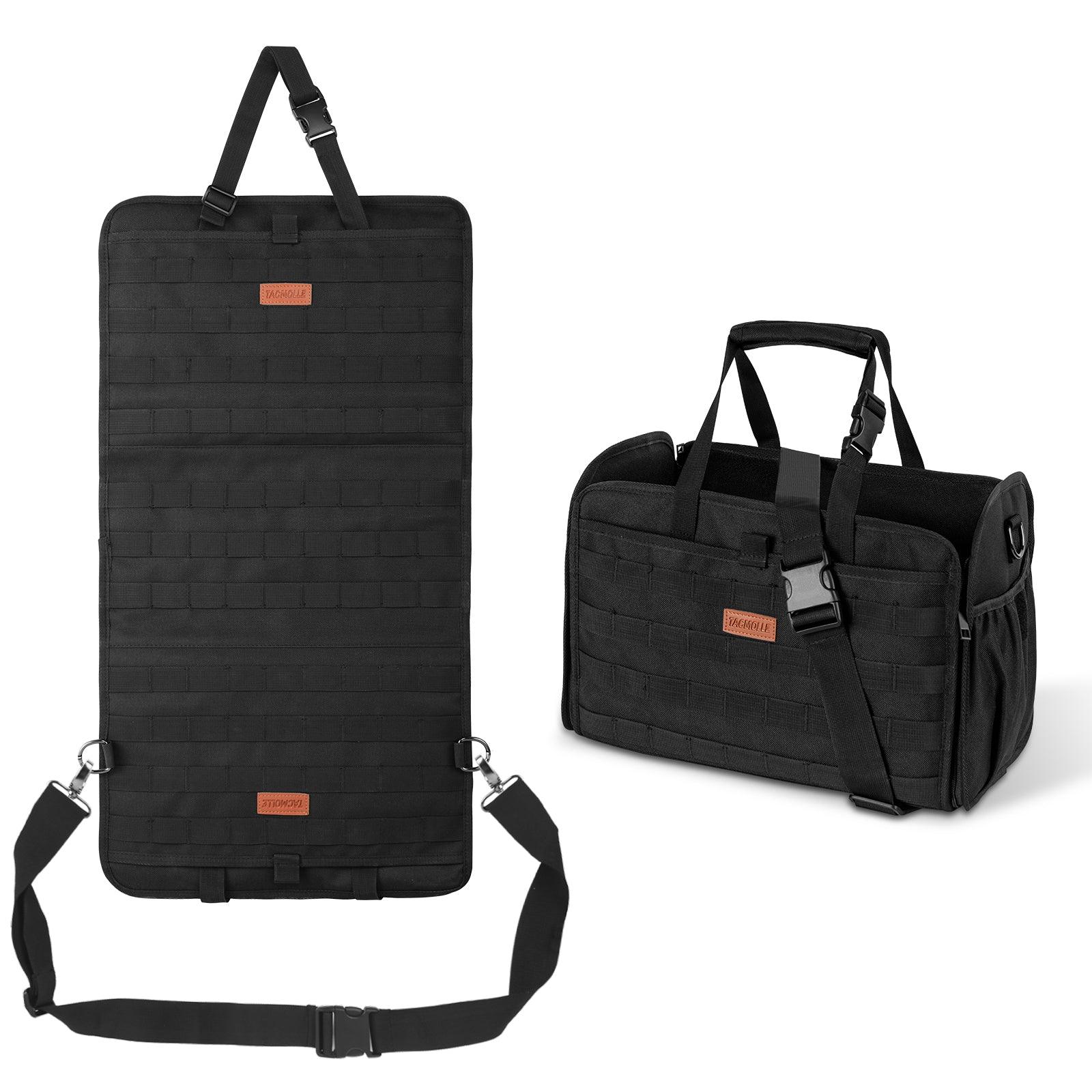 TACMOLLE Car Seat Back Organizer, 2 in 1 Carry Bag with Shoulder Strap - TACMOLLE