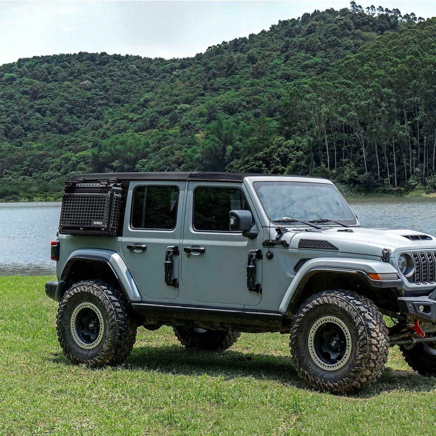 Rear Side Window Storage Box with Concealed Table for Jeep Wrangler JL 2018-2024