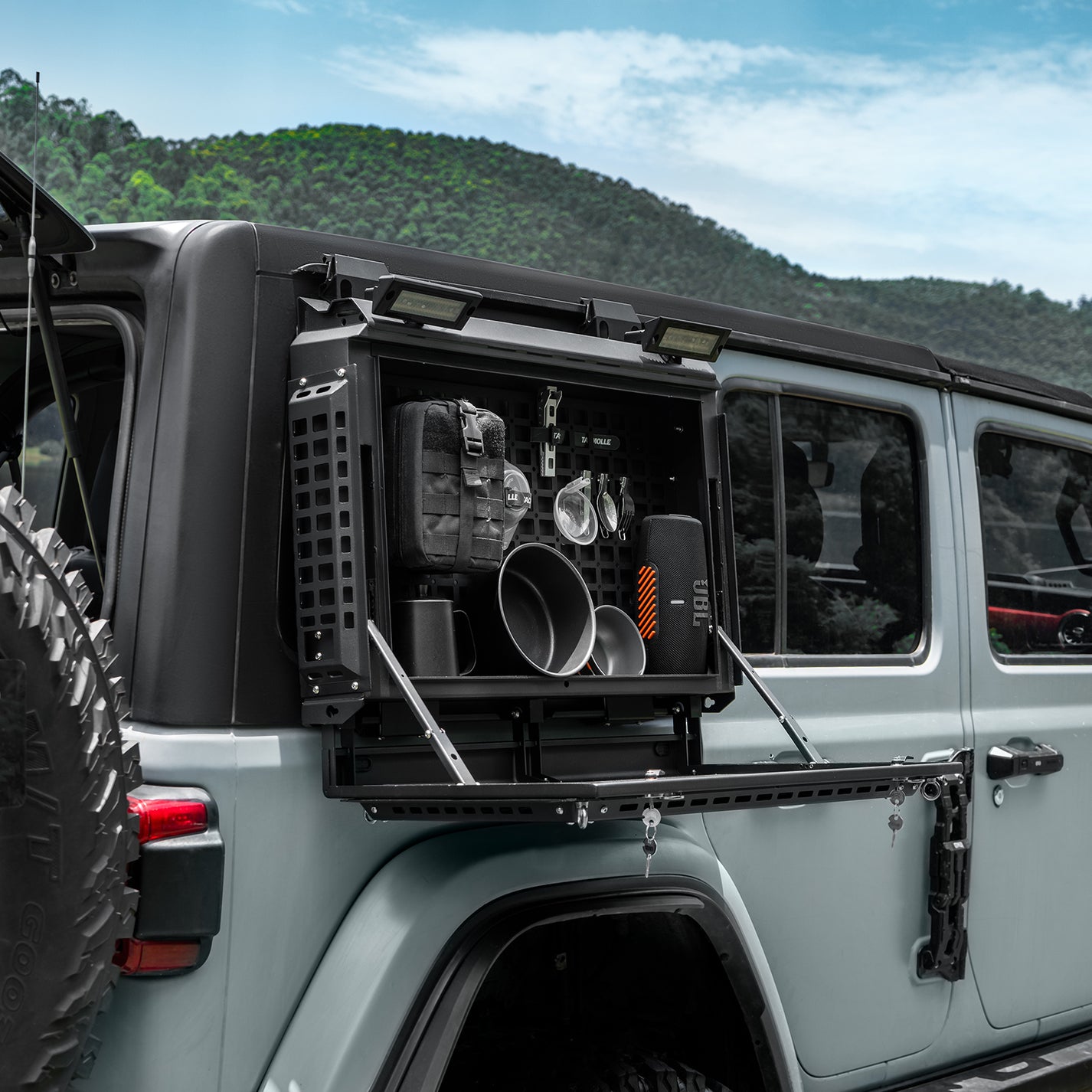 TACMOLLE Rear Side Window Storage Box for Jeep Wrangler JL 2018-2024