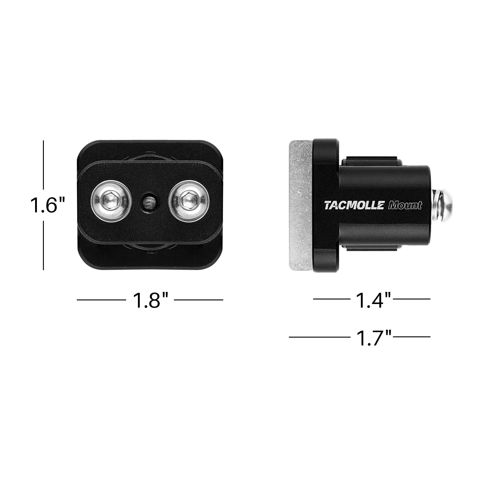 TACMOLLE Mounting Bracket Base for MOLLE Panel, 2-Pack
