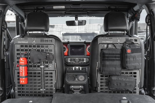 TACMOLLE Tactical Seat Back Organizer with Tray & Steering Wheel Tray for Vehicles - TACMOLLE