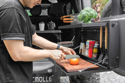 TACMOLLE Malantaŭa Flanka Fenestra Stokskatolo kun Kaŝita Tablo, Konvenas por Jeep Wrangler JL 2018-2024