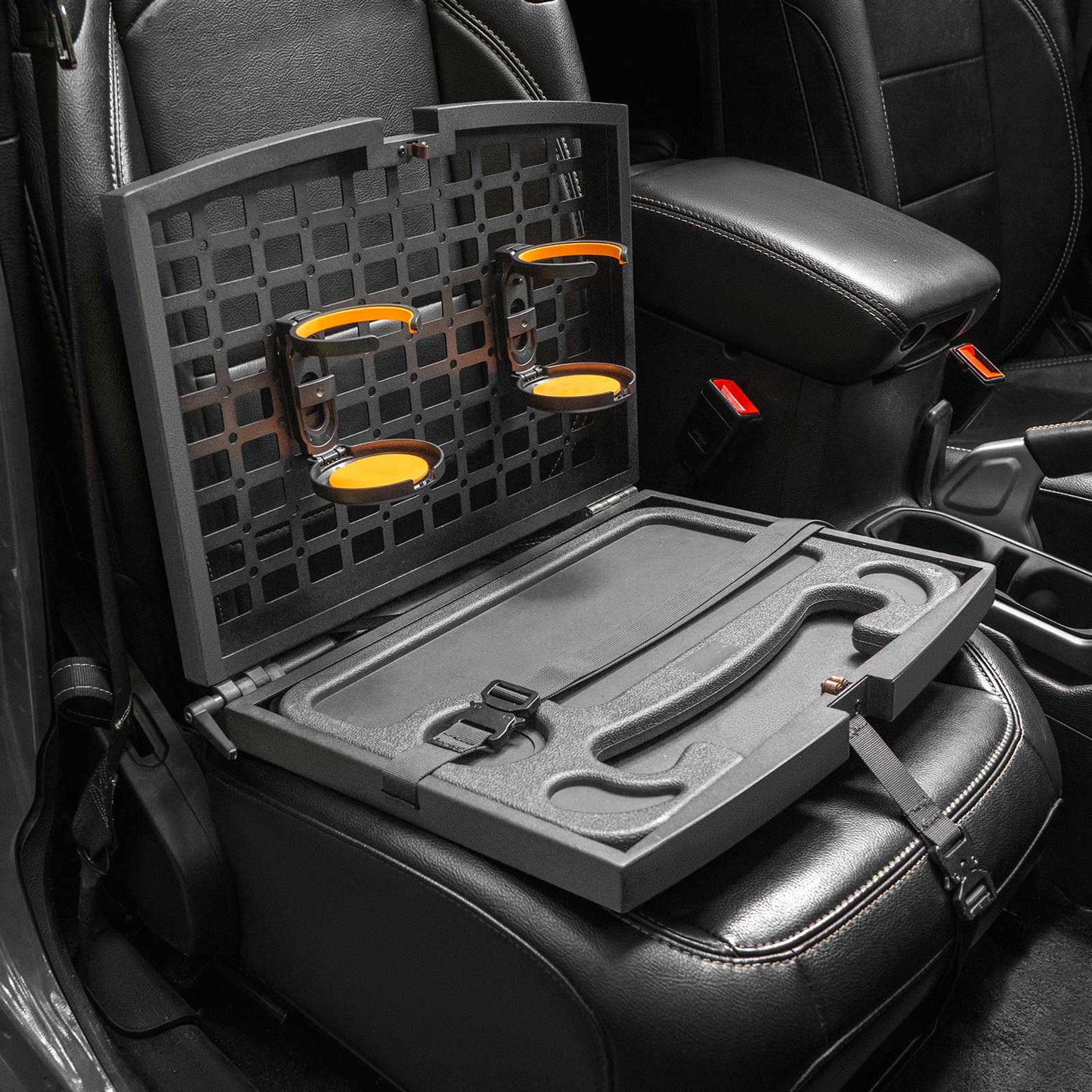 Tactical Seat Organizer with Tray & Steering Wheel Tray for Vehicle