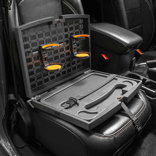 Tactical Seat Organizer with Tray & Steering Wheel Tray for Vehicle