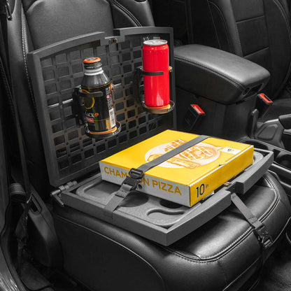 Tactical Seat Organizer with Tray & Steering Wheel Tray for Vehicle