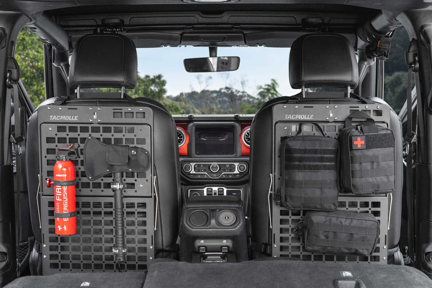 Tactical Seat Back Organizer with Tray & Steering Wheel Tray for Vehicle