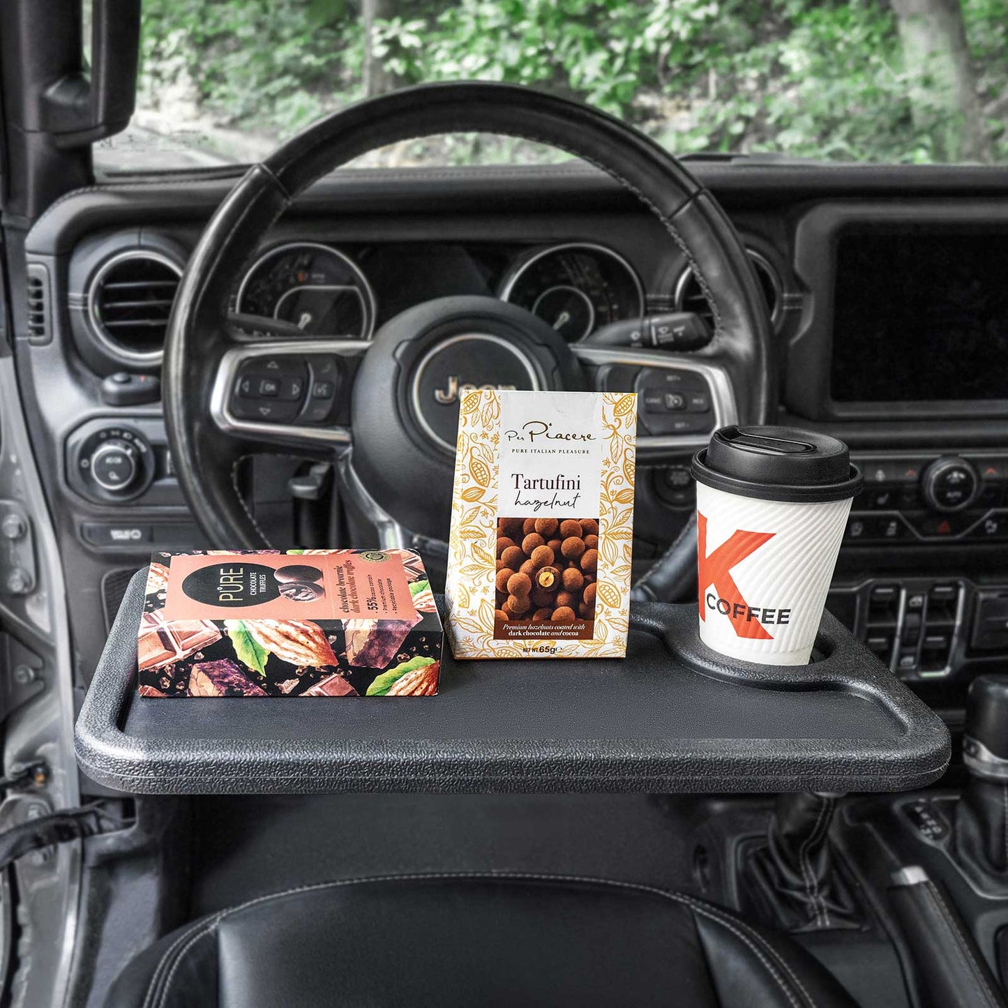 Tactical Seat Organizer with Tray & Steering Wheel Tray for Vehicle