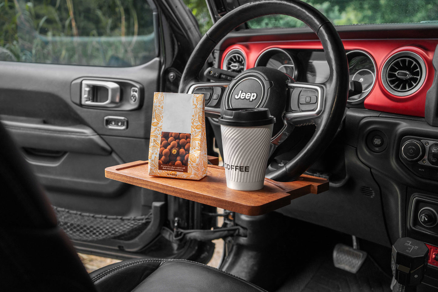 Tactical Seat Back Organizer with Tray & Steering Wheel Tray for Vehicle